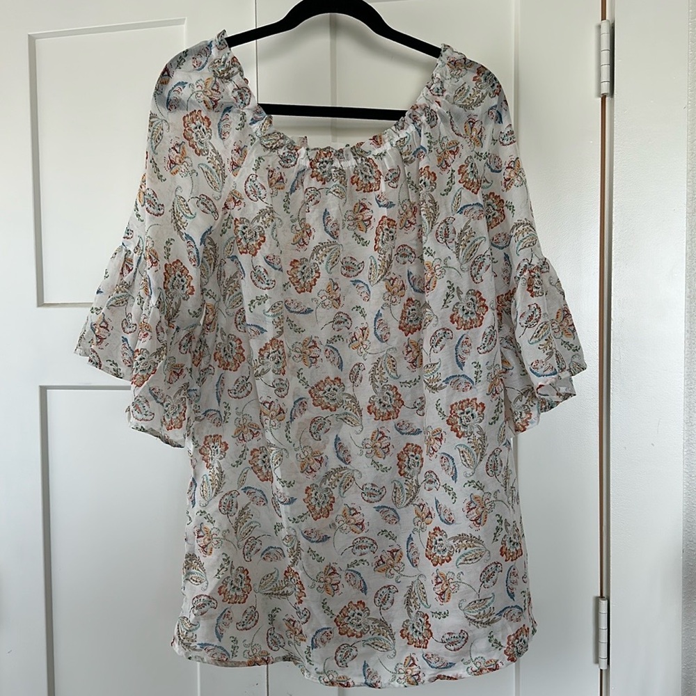 Beach lunch Lounge gauze top beachy cover up off the shoulder